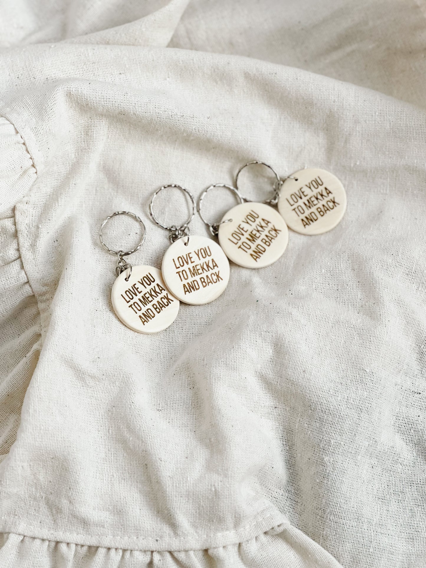 Ronde Gepersonaliseerde Houten Sleutelhanger