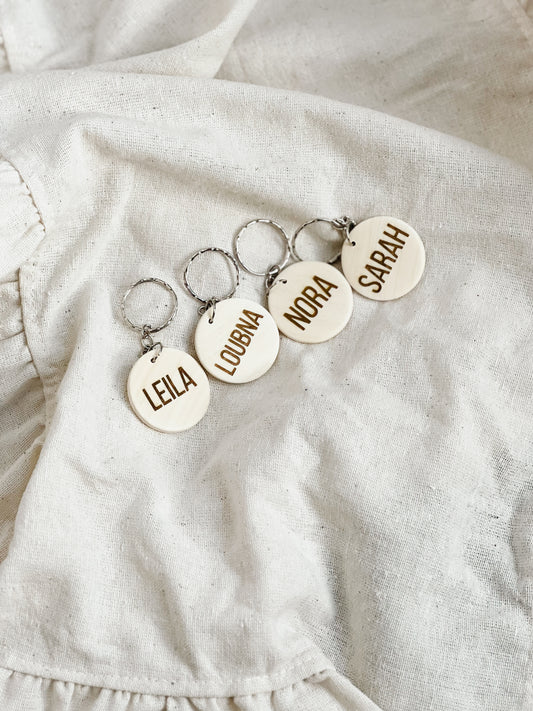 Ronde Gepersonaliseerde Houten Sleutelhanger